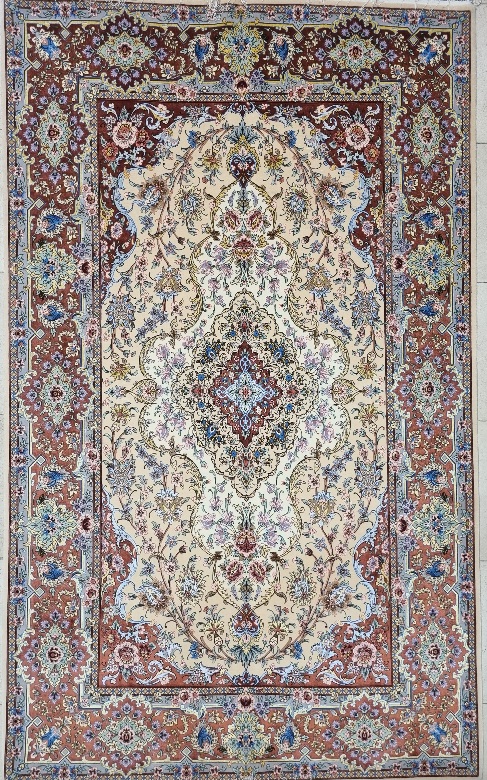 فرش دستباف  اصفهان  ۴متری  ابی