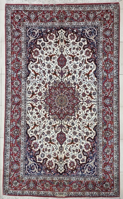 فرش دستباف اصفهان ۴متری ابی